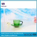 Borosilicate travel glass tea set cup with saucer